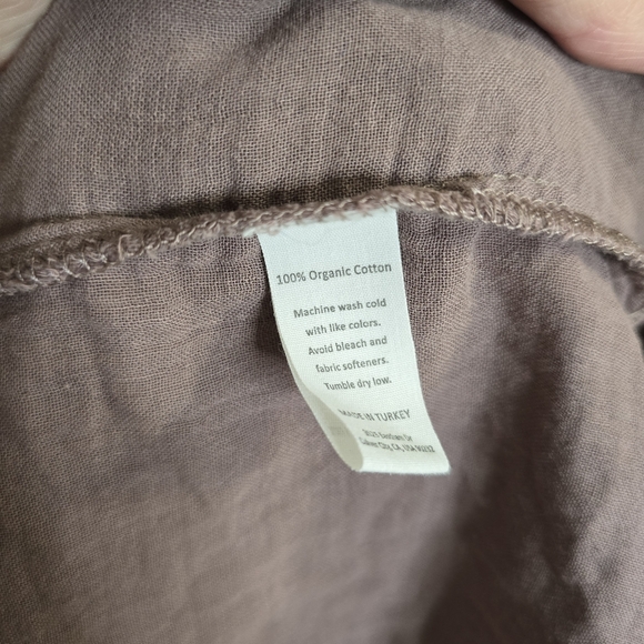 Parachute Organic Cotton Cloud Plum Button Down Pajama Top Small - Picture 5 of 6